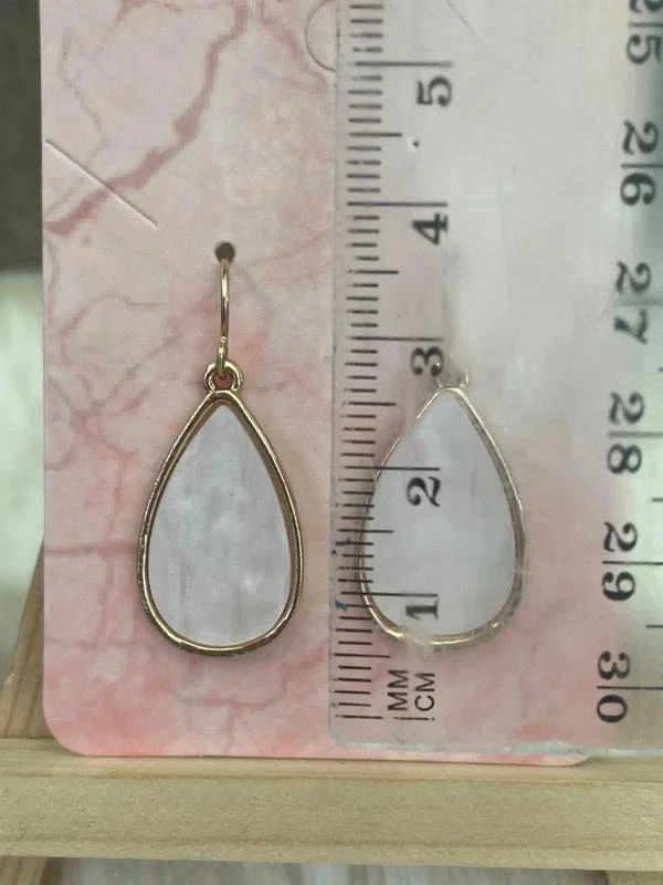 Boucles d’oreilles goutte élégante rose nacré – photo 3
